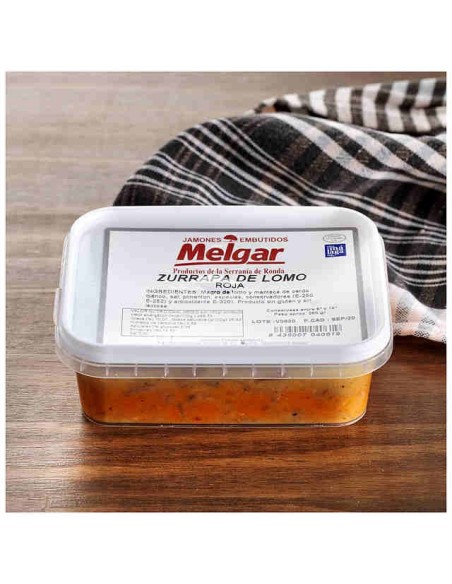 Zurrapa de lomo en manteca colora MELGAR 250 grs