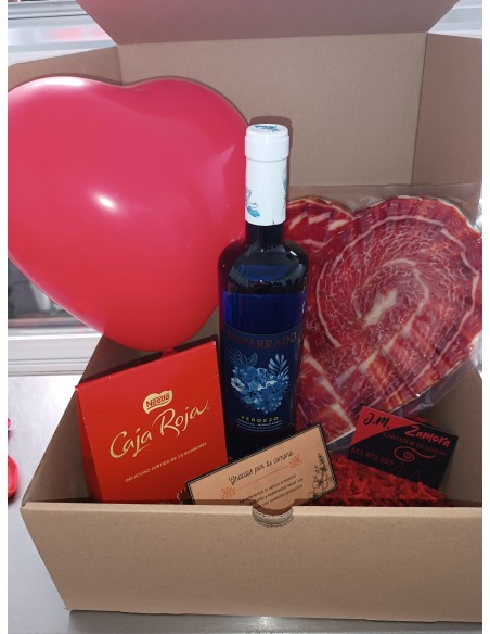Caja especial san Valentin Vino Blanco Verdejo